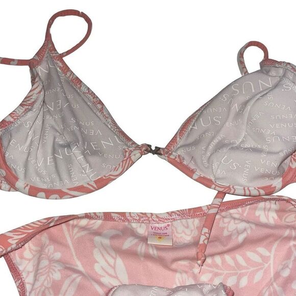Venus Pale Orange & White Floral Underwire Bikini - Size‎ 6 bottoms - C cup top - Picture 6 of 9